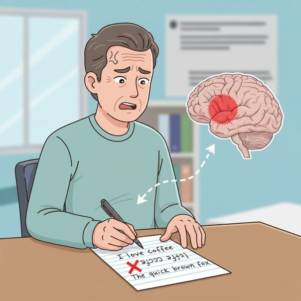 Example of agraphic writing