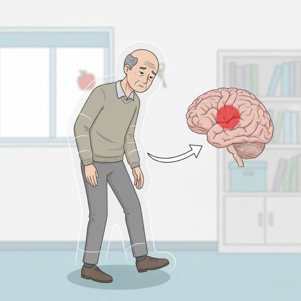 Person showing features of parkinsonism