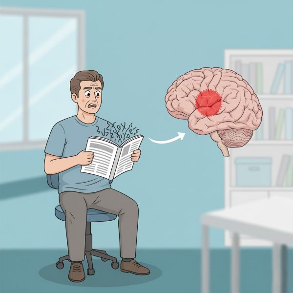 Illustration of reading difficulty in alexia