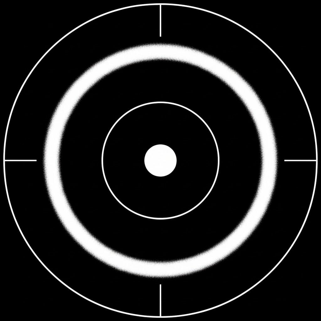 Visual field test showing an annular scotoma