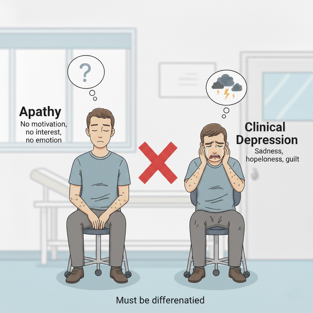 Patient presenting with apathetic features