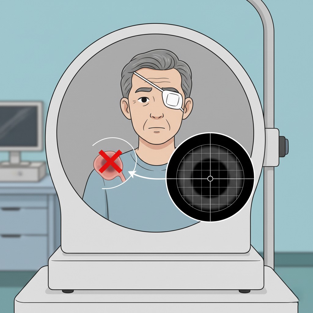 Visual field map demonstrating an arcuate scotoma