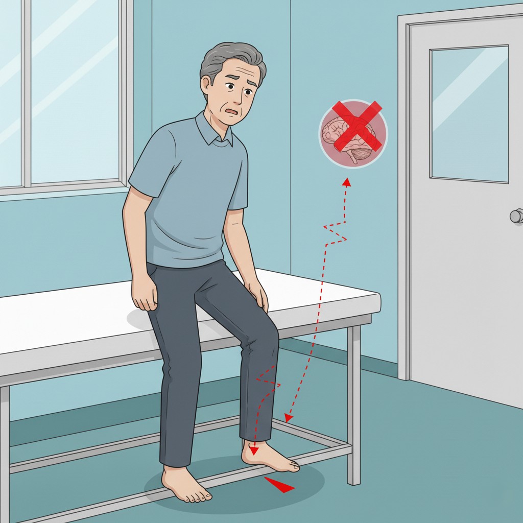MRI showing a lacunar infarct in the pons causing ataxic hemiparesis