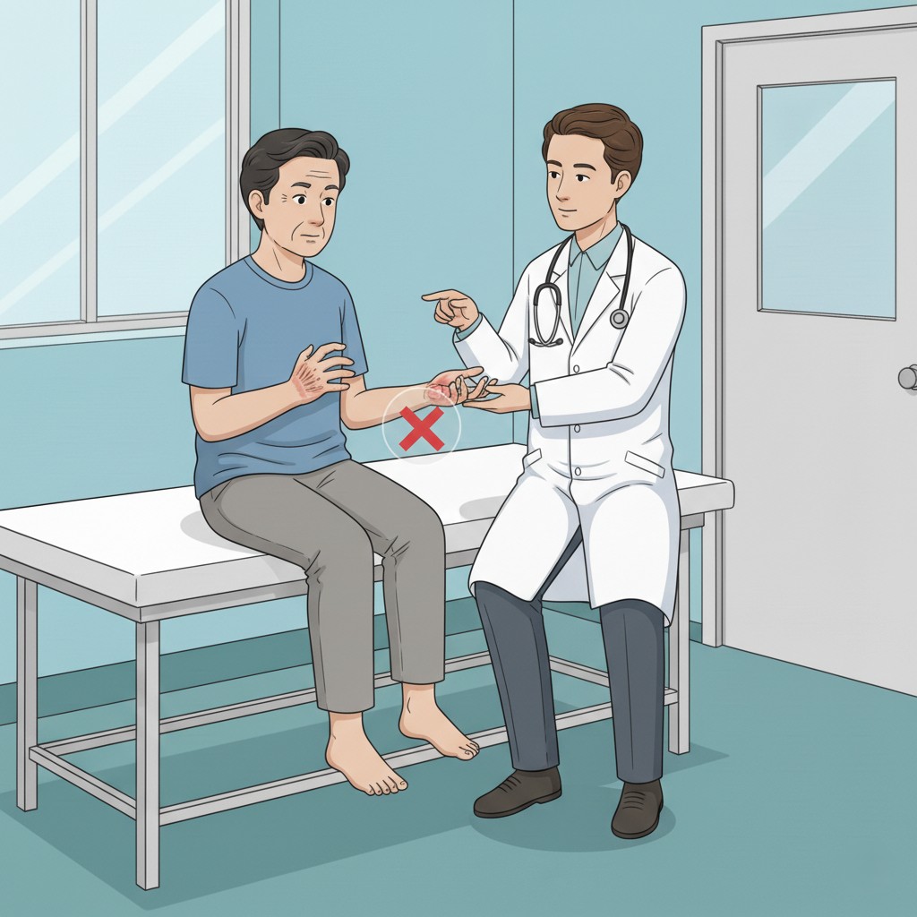 Clinical presentation of severe muscle atrophy in the hand