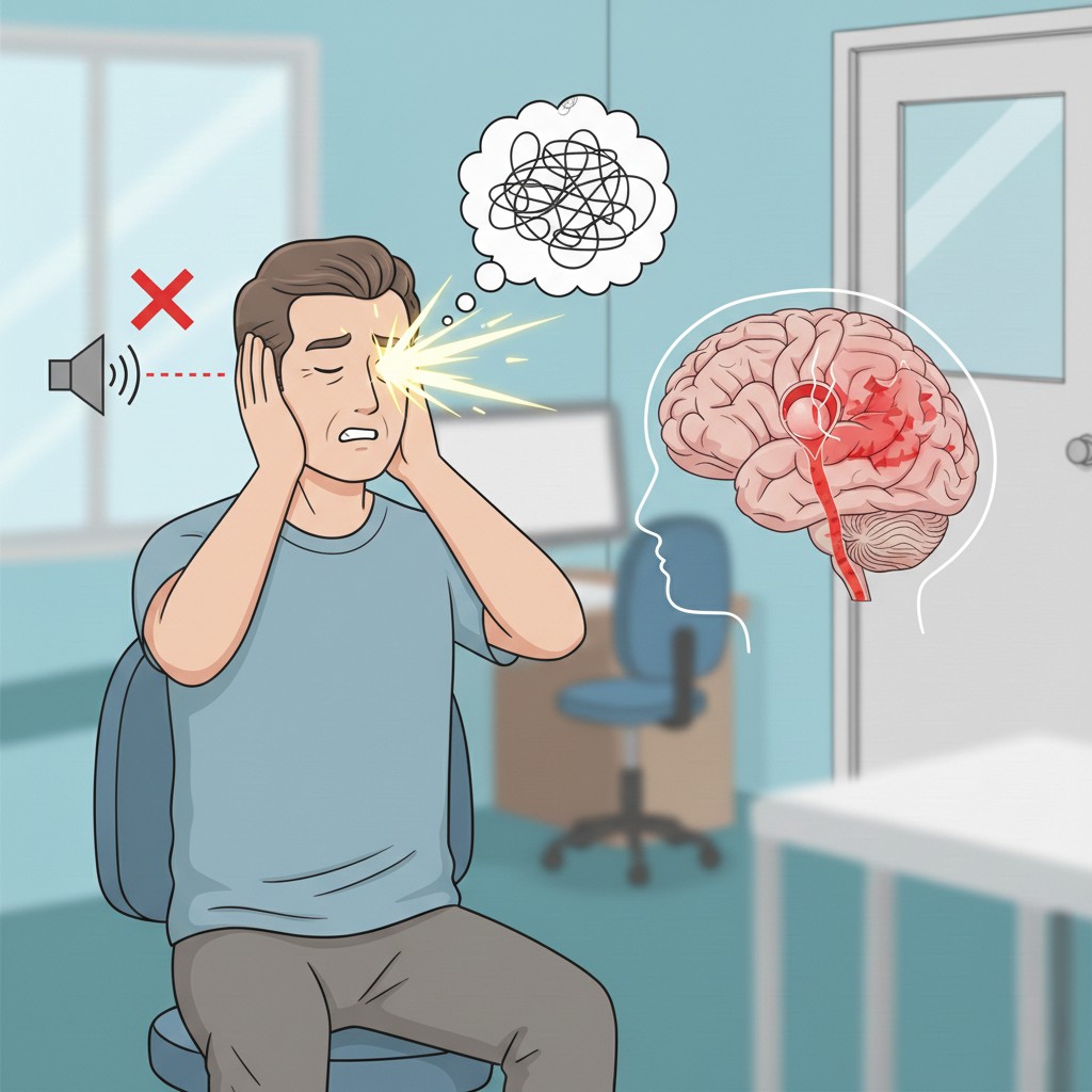 Conceptual illustration of sound evoking visual flashes