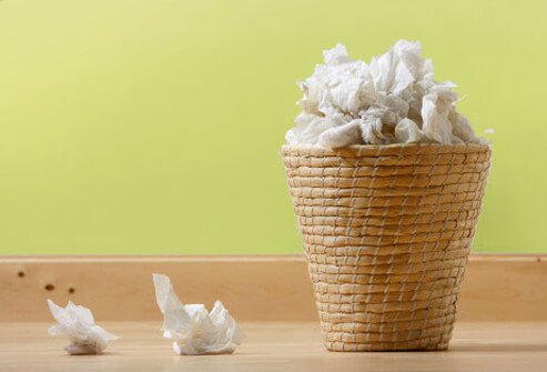 If you have a cold or the flu, your stuffy nose should go away in a week or two.