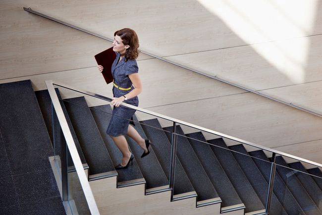 Take the stairs instead of the elevator to boost aerobic levels, improve cholesterol, and lower blood sugar.