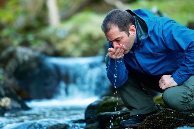 Do not drink out of rivers or streams because they may be contaminated.
