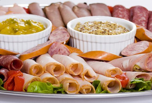 Lunch meats, including deli cold cuts, bologna, and ham, make the unhealthy list because they contain lots of sodium and sometimes fat, as well as some preservatives like nitrites.