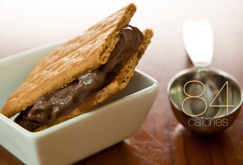 A graham cracker frozen yogurt sandwich.