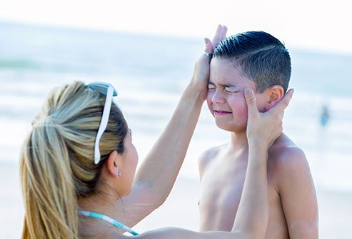 Ingredients in sunscreen can cause skin rashes in sensitive children.