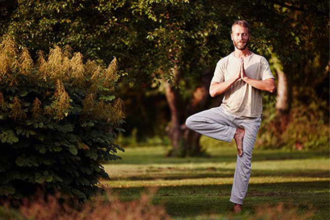 Tree pose works your legs and feet and helps with balance.