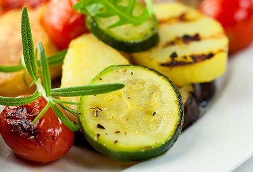 Produce tends to have more nutrients and less fat and calories than meat, dairy products, or grains.