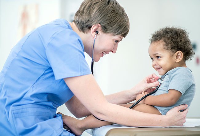 Babies may get a few shots at their 18-month checkup if they did not get them during their last checkup.