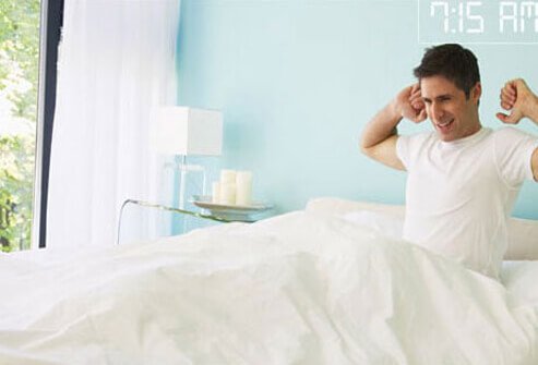 Going to bed and waking up the same time every day, even on the weekends, can help you get good sleep.