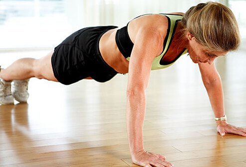 Push-ups strengthen the chest, shoulders, triceps, and core muscles.