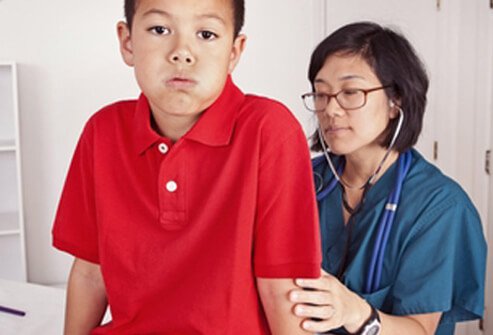 Dehydration or blood or dark material in vomit is an indication to seek emergency medical attention right away.