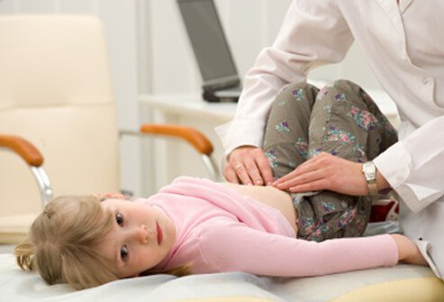 If your child has a rash with stomach cramps, see the doctor.