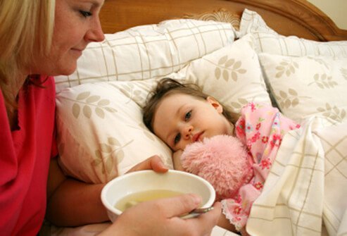 Broths can ease stomach ache and help rehydrate a child who doesn't feel well.