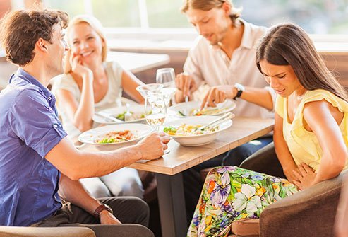One common cause of abdominal pain is food poisoning.