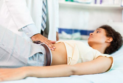 A doctor can perform a physical exam and run necessary tests to diagnose the cause of abdominal pain.