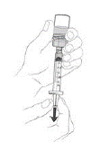 Slowly withdraw the recommended volume - Illustration