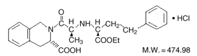 Quinapril hydrochloride - Structural Formula Illustration