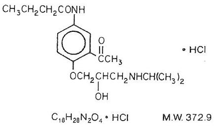 Sectral (acebutolol HCl) Structural Formula Illustration