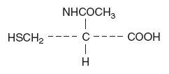 Acetylcysteine structural formula illustration