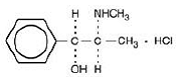 Pseudo ephedrine hydrochloride Structural Formula - Illustration