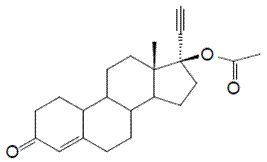 Norethindrone acetate Structural Formula Illustration