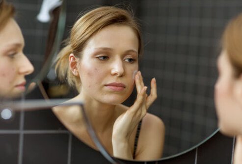 Many different over-the-counter products, face washes, and solutions are available to treat adult acne.