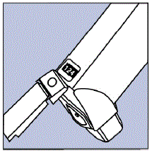 The number shows through a window in the back of the plastic actuator - Illustration