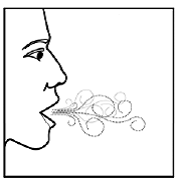 Breathe in (inhale) and breathe out (exhale) normally - Illustration