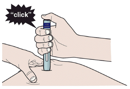 Pinch your injection site to create a firm surface - Illustration