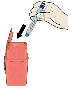 Release your thumb, and gently lift the syringe off of your skin - Illustration