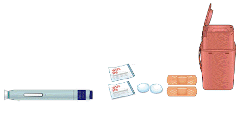 Remove AIMOVIG prefilled syringe from the carton - Illustration