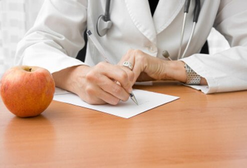 Nutritionist making notes