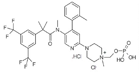 Fosnetupitant chloride hydrochloride - Structural Formula - Illustration