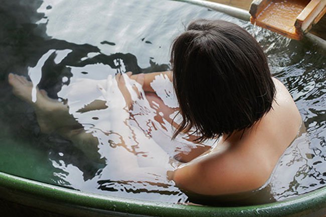 Feel free to soak in a warm bath or pool.