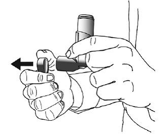 Remove the cap from the mouthpiece. - Illustration