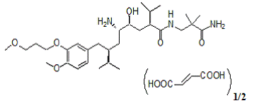 Aliskiren hemifumarate - Structural Formula Illustration