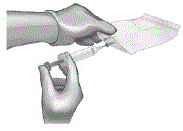 Transfer the ANDEXXA solution from the syringe into an empty polyolefin - Illustration