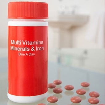 Multivitamin and iron supplements.