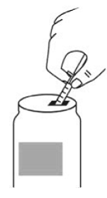 hrow away the ARCALYST vial and 18-gauge needle that
still has the needle cover attached to it in the sharps disposal container even
if there is medicine left in the vial - Illustration