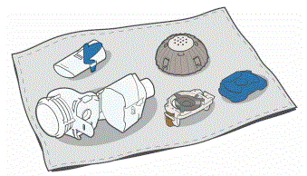 Air dry on a lint-free towel - Illustration