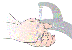 Wash your hands with soap and water, and dry them well - Illustration