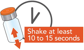 Shake the ARIKAYCE vial well for at least 10 to 15 seconds - Illustration