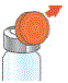 Lift the orange cap from the vial - Illustration