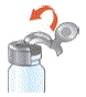 Pull the metal band from around the vial top in a circular motion until it comes off completely - Illustration